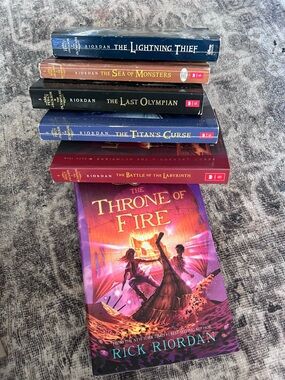 Rick Riordan Percy Jackson Lot 6 Books Lightning Thief Titans Curse